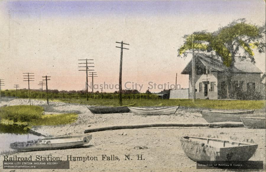 Postcard: Railroad Station, Hampton Falls, New Hampshire